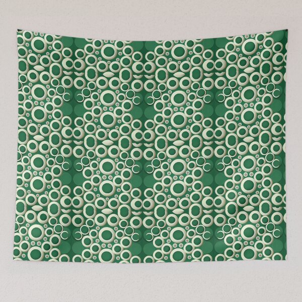 Item preview, green geometric circles pattern designed and sold by QuikiPatterns.