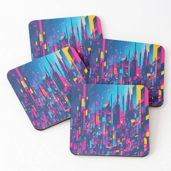Item preview, Abstract cyberpunk cityscape artwork designed and sold by RK - Shop.