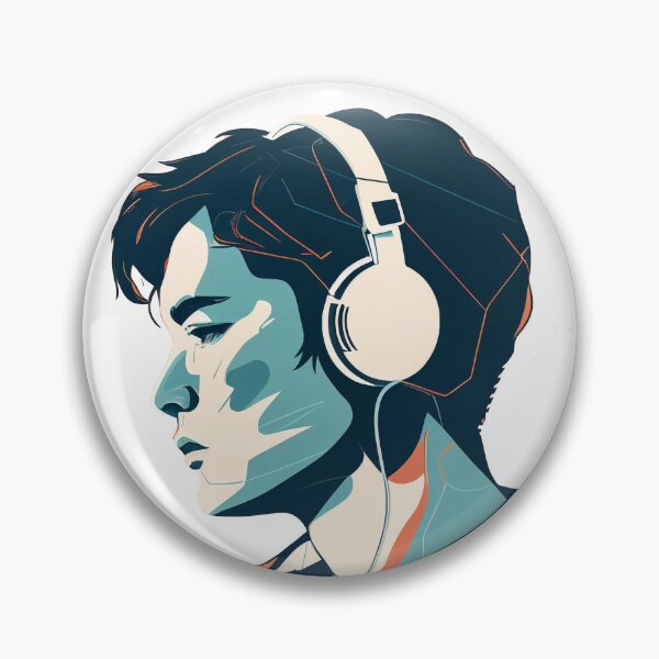Item preview, young handsome man guy drawing art with headphones designed and sold by KaterynaKet.