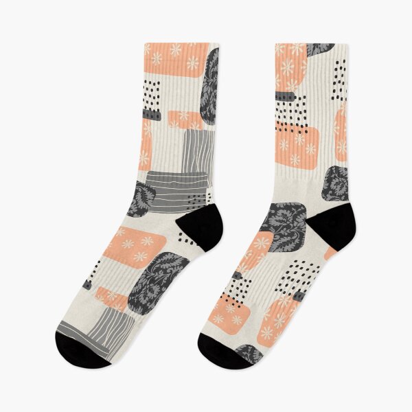 Item preview, Abstract Retro Peach and Grey Spots & Texture designed and sold by Gumblebee Design.