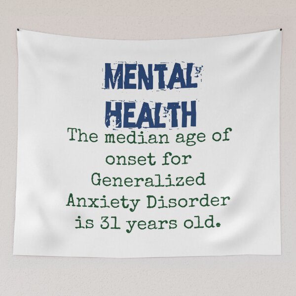Item preview, The Median Age Of Onset GAD - Mental Health Quote designed and sold by CrankyOldDude.