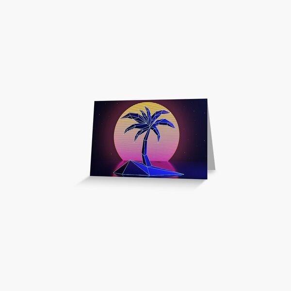 V A P O R W A V E palm tree Greeting Card