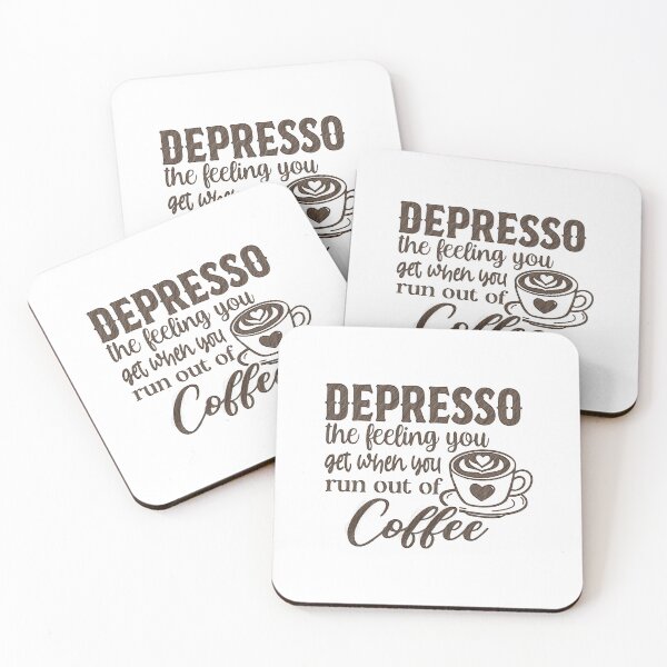 Item preview, Depresso Quote Design for Coffee Lovers, depresso the feeling you get when you run out of coffee designed and sold by RedArtsDesign.