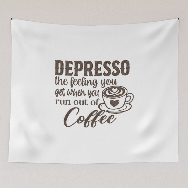 Item preview, Depresso Quote Design for Coffee Lovers, depresso the feeling you get when you run out of coffee designed and sold by RedArtsDesign.