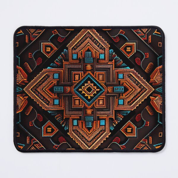 Item preview, Dark Ancient Crafty Three Dimensional Southwestern Pattern Digital Painting designed and sold by CodeAndColors.