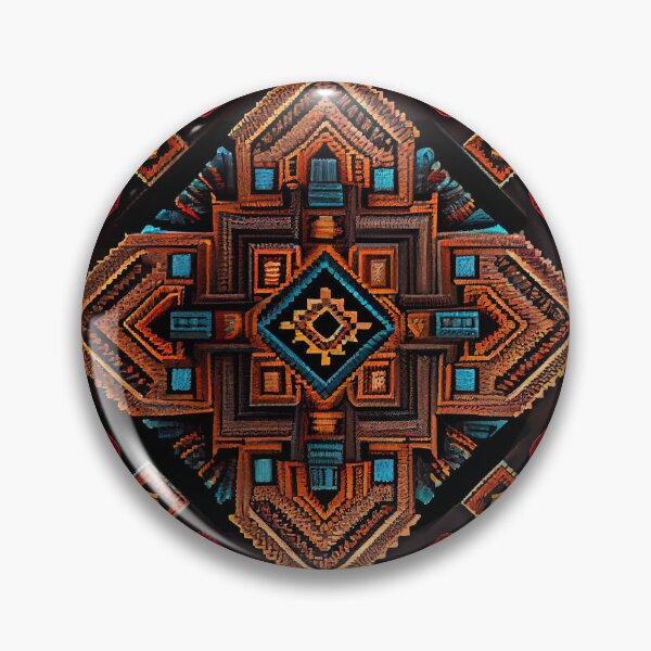 Artikelvorschau, Dark Ancient Crafty Three Dimensional Southwestern Pattern Digital Painting entworfen und verkauft von CodeAndColors.
