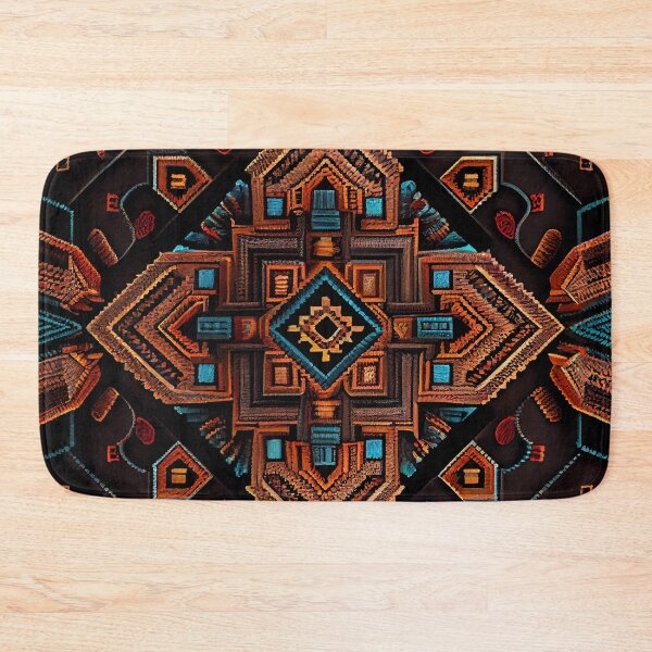 Item preview, Dark Ancient Crafty Three Dimensional Southwestern Pattern Digital Painting designed and sold by CodeAndColors.