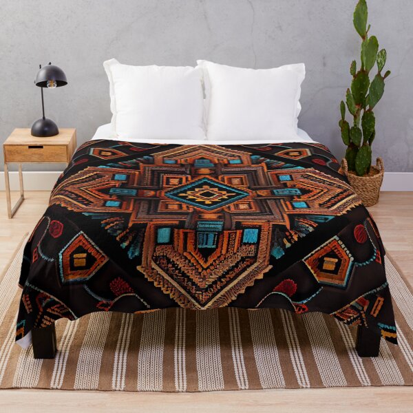 Item preview, Dark Ancient Crafty Three Dimensional Southwestern Pattern Digital Painting designed and sold by CodeAndColors.