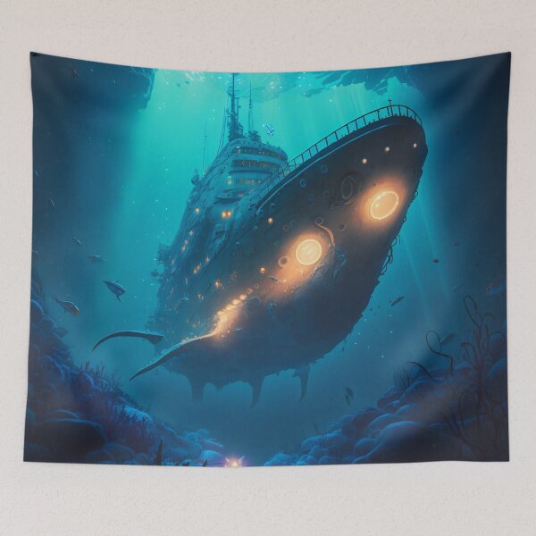 Item preview, Sunken Memories: A Digital Painting of a Shipwreck in the Deep Sea designed and sold by oanaunciuleanu.