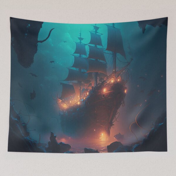 Item preview, Sunken Memories: A Digital Painting of a Shipwreck in the Deep Sea designed and sold by oanaunciuleanu.