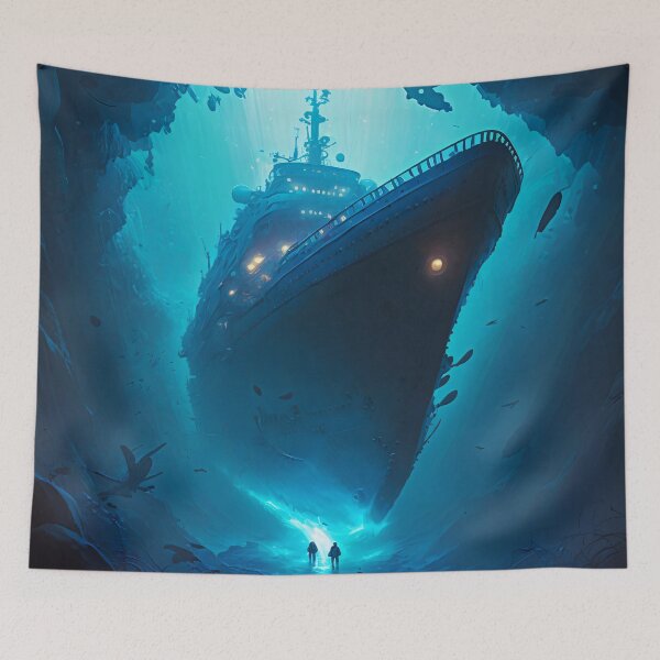 Item preview, Sunken Memories: A Digital Painting of a Shipwreck in the Deep Sea designed and sold by oanaunciuleanu.