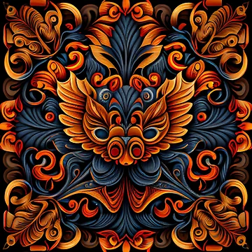 Vorschaubild zum Design Aggressive New Traditional Pattern Digital Painting von CodeAndColors