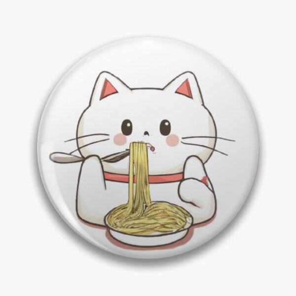 Artikelvorschau, Zarte und süße Katze, die Spaghetti isst entworfen und verkauft von YatoshopDesigns.