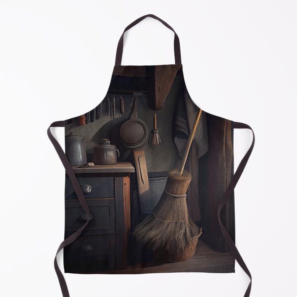 Aperçu de l'œuvre A Rustic Kitchen Broomstick Digital Painting créée et vendue par CodeAndColors.