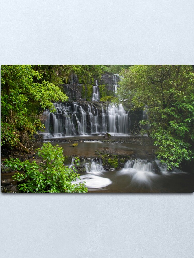 Alternate view of Purakaunui water falls, New Zealand Metal Print