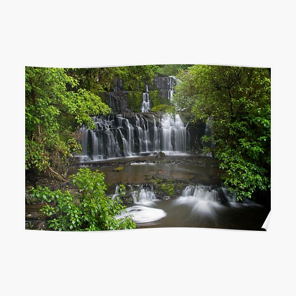 Purakaunui water falls, New Zealand Poster