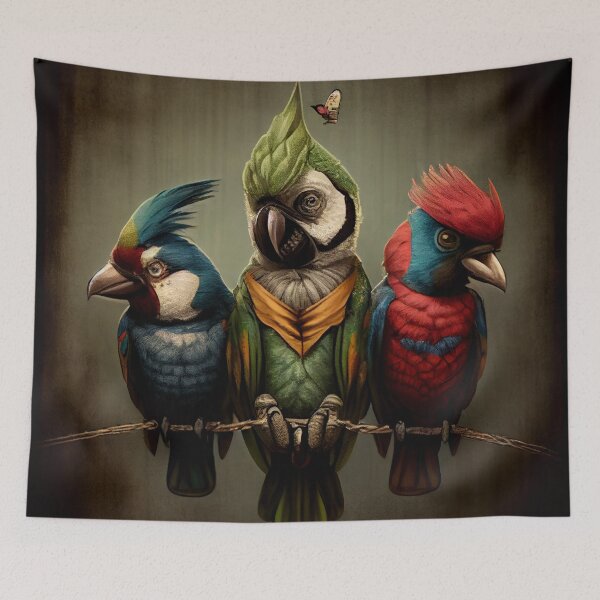 Item preview, The Odd Trio Tangle Chirp and Clown Digital Painting designed and sold by CodeAndColors.