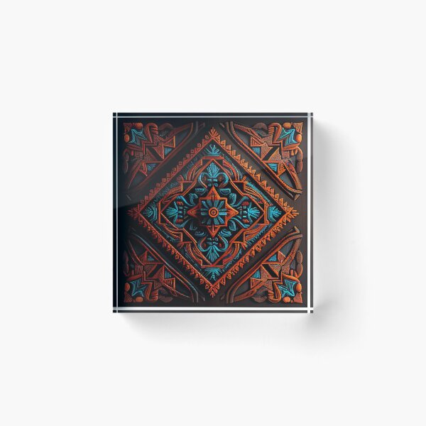 Artikelvorschau, Dark Ancient Crafty Three Dimensional Southwestern Pattern Digital Painting entworfen und verkauft von CodeAndColors.