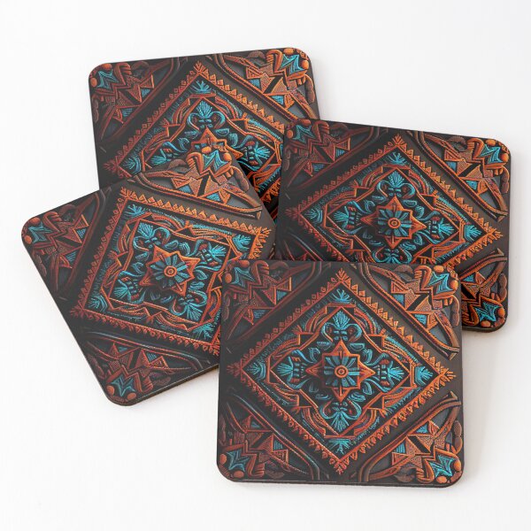 Item preview, Dark Ancient Crafty Three Dimensional Southwestern Pattern Digital Painting designed and sold by CodeAndColors.