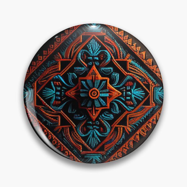 Artikelvorschau, Dark Ancient Crafty Three Dimensional Southwestern Pattern Digital Painting entworfen und verkauft von CodeAndColors.