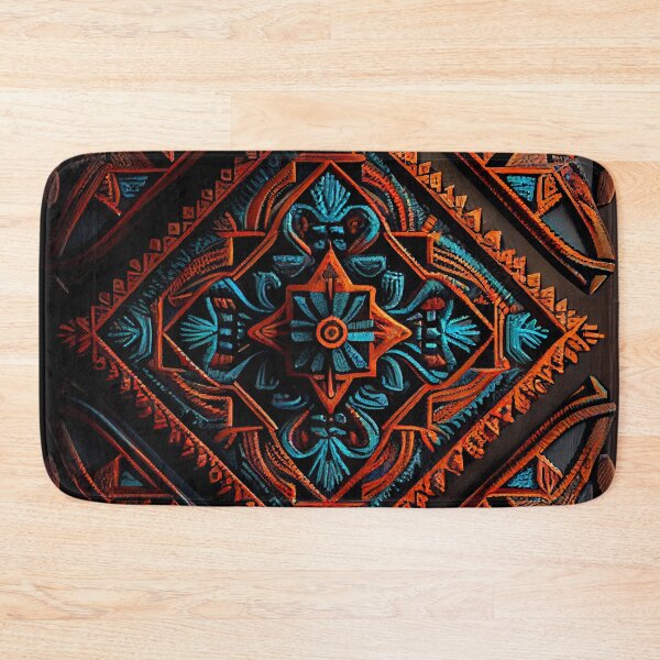 Item preview, Dark Ancient Crafty Three Dimensional Southwestern Pattern Digital Painting designed and sold by CodeAndColors.