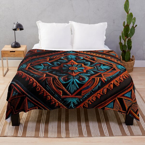 Item preview, Dark Ancient Crafty Three Dimensional Southwestern Pattern Digital Painting designed and sold by CodeAndColors.
