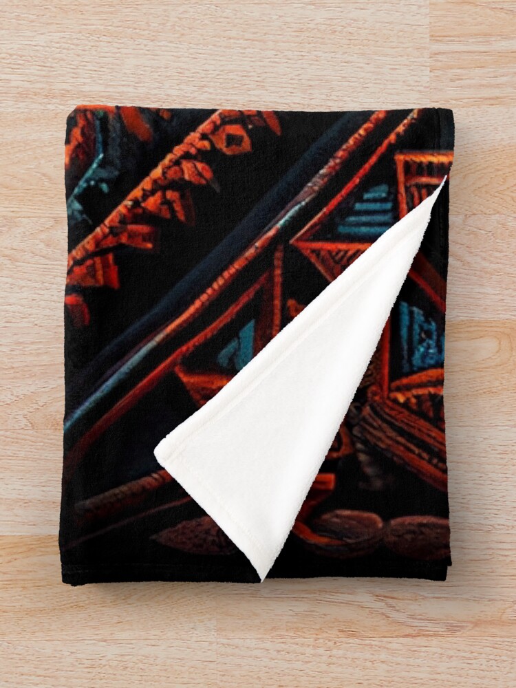 Imagen 3 de 6, Manta con la obra Dark Ancient Crafty Three Dimensional Southwestern Pattern Digital Painting, diseñada y vendida por CodeAndColors.