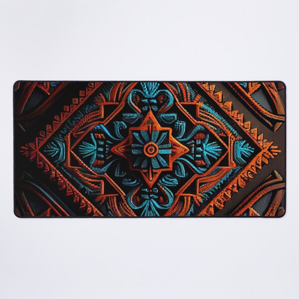 Artikelvorschau, Dark Ancient Crafty Three Dimensional Southwestern Pattern Digital Painting entworfen und verkauft von CodeAndColors.