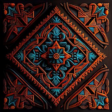 Vorschaubild zum Design Dark Ancient Crafty Three Dimensional Southwestern Pattern Digital Painting von CodeAndColors
