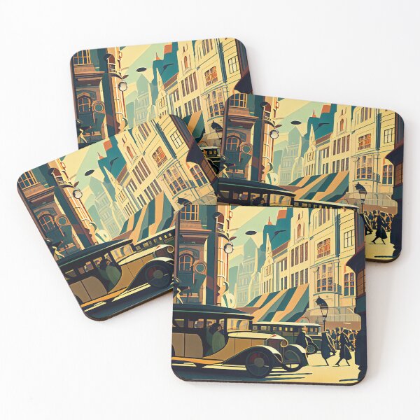 Item preview, Fantastic city: digital drawing with vintage style designed and sold by Creativaity.