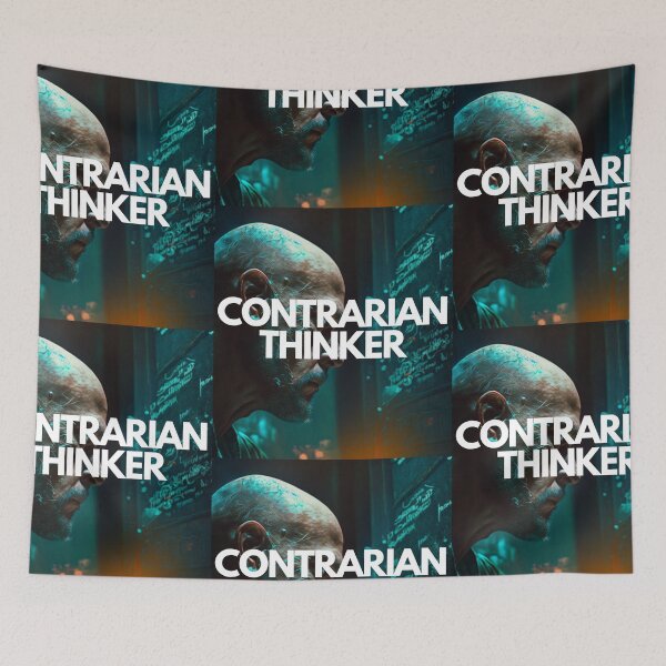 Item preview, Contrarian Thinker White on Black  Cyberparadism, graffitti, close-up portrait, Substance 3D, Hi-fi, Installation, matching colors, Memphis designed and sold by EmprendeHoy.