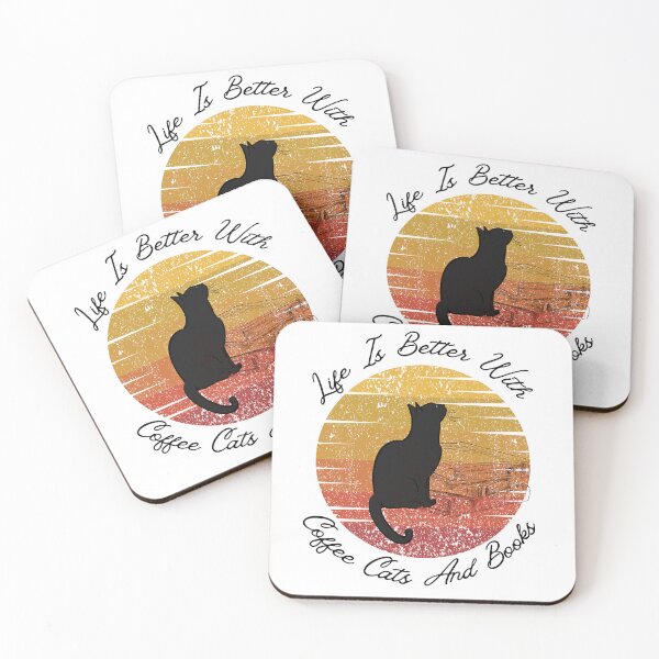 Item preview, funny design for coffee, cats and books lovers Life Is Better With Coffee Cats And Books  designed and sold by Polmack  ⭐⭐⭐⭐⭐.