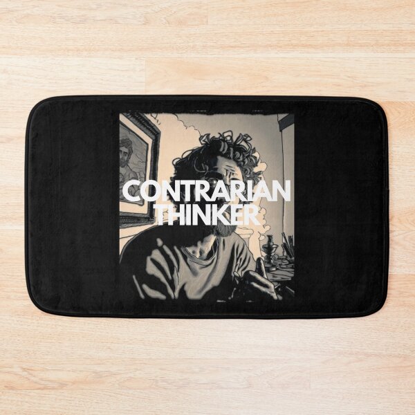 Item preview, Contrarian Thinker White on Black Arts and Crafts Movement, Detailed Painting, GoPro view, Character modeling, Lo-fi, Projection mapping, charcoal colors designed and sold by EmprendeHoy.