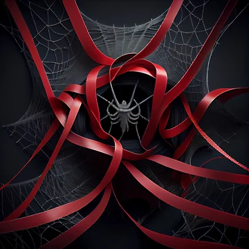 Imagen de la obra Equal Ribbons Spider Web Digital Painting de CodeAndColors