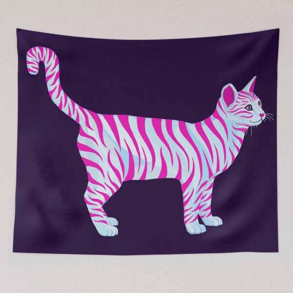 Item preview, Pink Magenta Striped Tabby Cat designed and sold by Deborah Camp.
