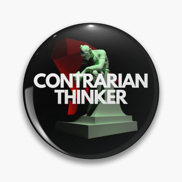 Item preview, Contrarian Thinker White on Black minimalist, Classicism, Goblincore, low angle, Redshift rendering, 100mm, items, Monochromatic colors, Vintage Retro designed and sold by EmprendeHoy.