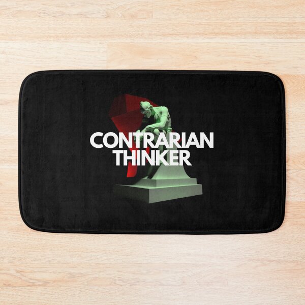 Item preview, Contrarian Thinker White on Black minimalist, Classicism, Goblincore, low angle, Redshift rendering, 100mm, items, Monochromatic colors, Vintage Retro designed and sold by EmprendeHoy.