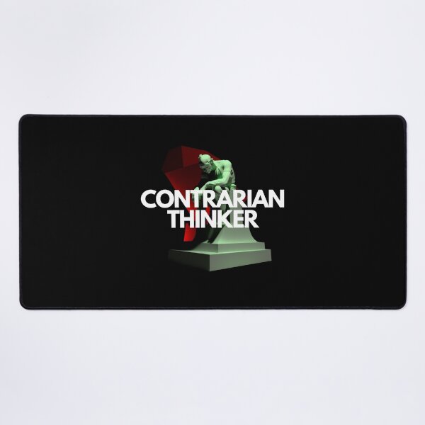 Item preview, Contrarian Thinker White on Black minimalist, Classicism, Goblincore, low angle, Redshift rendering, 100mm, items, Monochromatic colors, Vintage Retro designed and sold by EmprendeHoy.