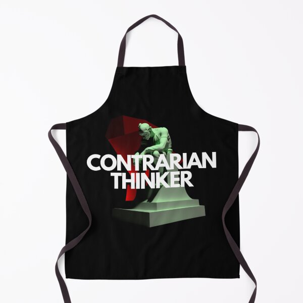 Item preview, Contrarian Thinker White on Black minimalist, Classicism, Goblincore, low angle, Redshift rendering, 100mm, items, Monochromatic colors, Vintage Retro designed and sold by EmprendeHoy.