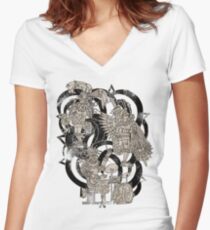 Ancient Jazztecs Women's Fitted V-Neck T-Shirt