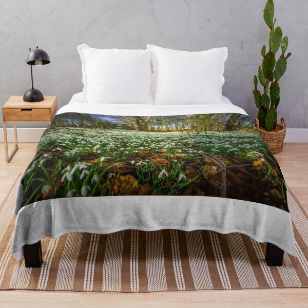 Item preview, Woodland in Spring, carpeted with white snowdrop flowers designed and sold by MichaelBShannon.