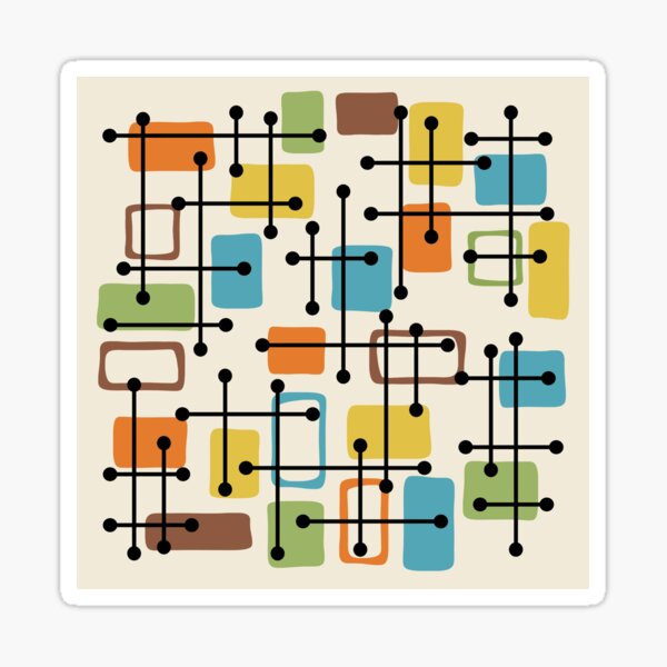 Mid Century Modern Abstract Art Sticker
