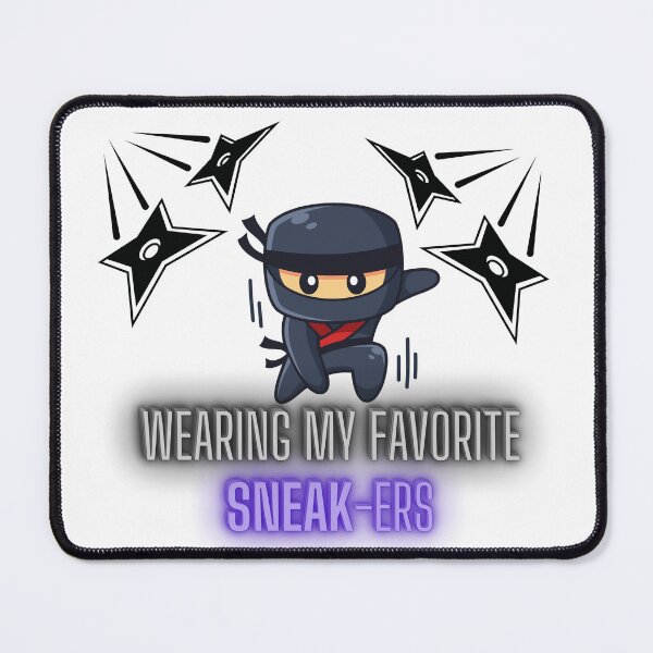 Item preview, Cartoon Ninja wearing favorite sneakers funny cute wordplay designed and sold by PixelPizzazz.