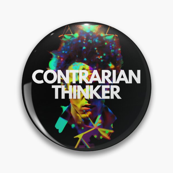 Item preview, Contrarian Thinker White on Black kaleidoscopic, Auroracore, Glitchcore, Analog photography, Houdini rendering, Flat, gameart, clean colors designed and sold by EmprendeHoy.