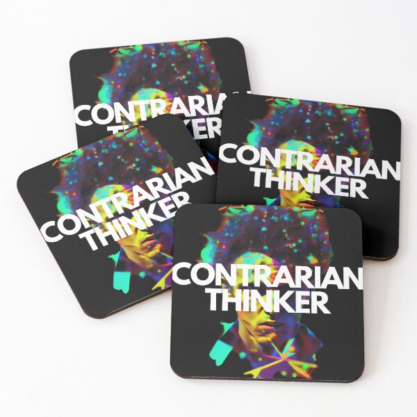 Item preview, Contrarian Thinker White on Black kaleidoscopic, Auroracore, Glitchcore, Analog photography, Houdini rendering, Flat, gameart, clean colors designed and sold by EmprendeHoy.