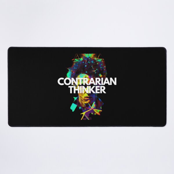 Item preview, Contrarian Thinker White on Black kaleidoscopic, Auroracore, Glitchcore, Analog photography, Houdini rendering, Flat, gameart, clean colors designed and sold by EmprendeHoy.