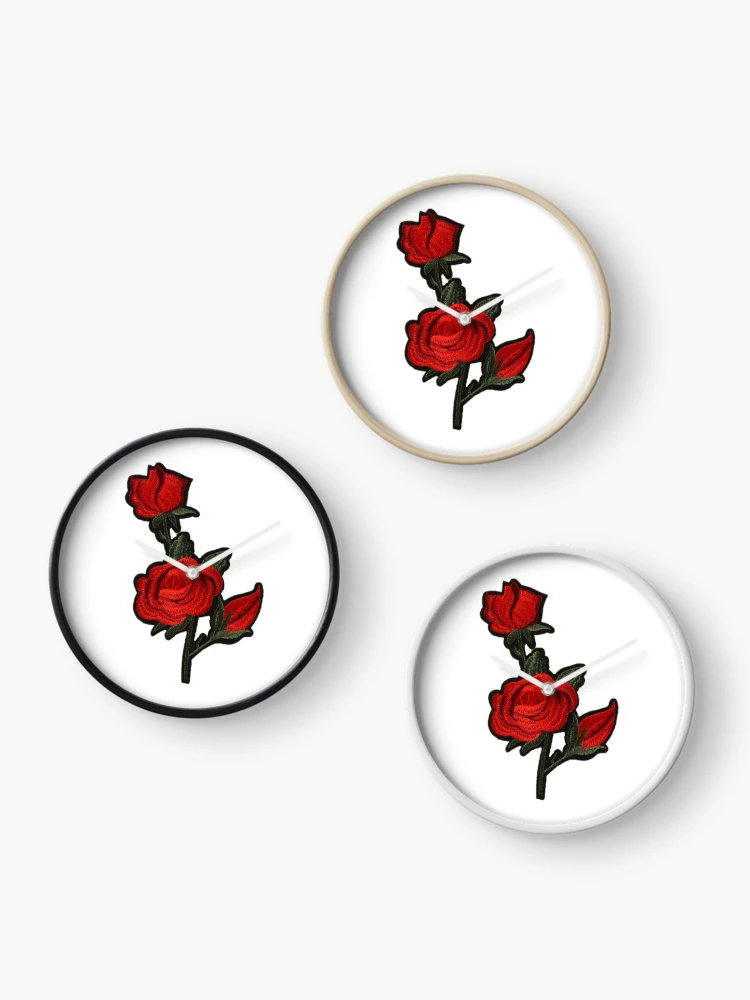 Thumbnail 3 of 4, Clock, Three Red Roses designed and sold by classthetic.