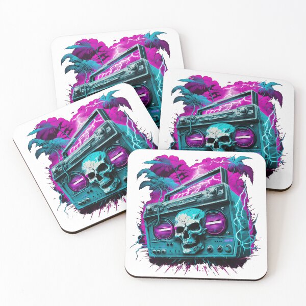 Item preview, Raging Skull Vaporwave Boombox designed and sold by Synthtier.