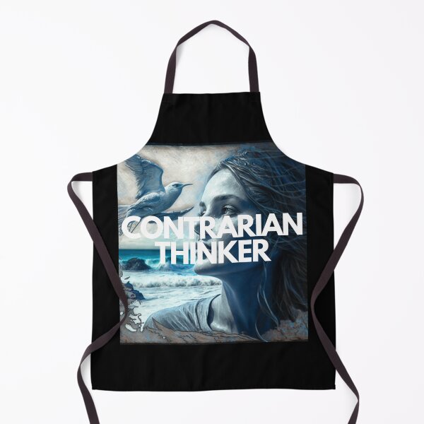 Item preview, Contrarian Thinker White on Black Majestic, Art Nouveau, chalk art, Polaroid, Zbrush rendering, 500px, props, blue colors, Gull Girl, sun lighting designed and sold by EmprendeHoy.
