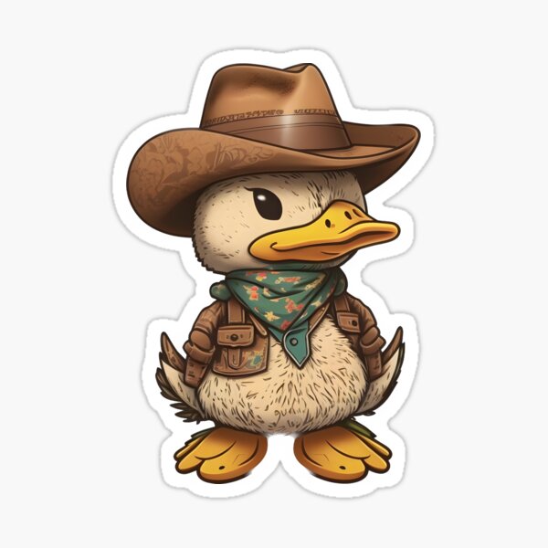 Simple Cute Cowboy Duck Sticker for Sale by art-by-daniel